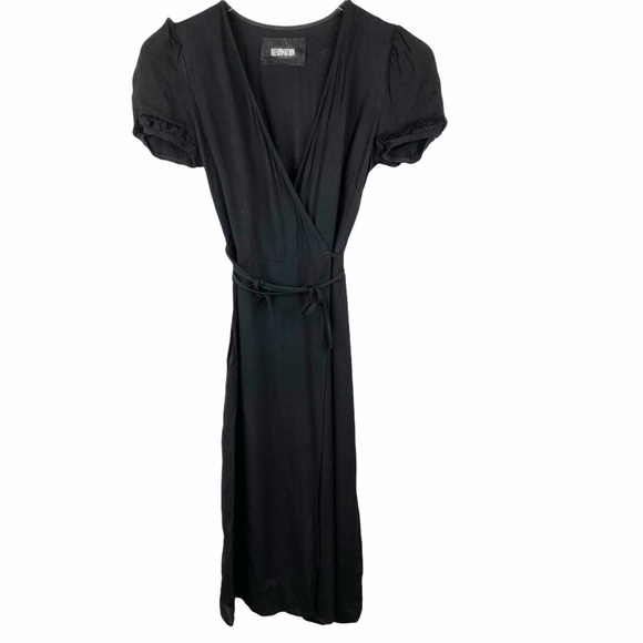REFORMATION Addy Black Wrap Midi Dress XS - Picture 5 of 11